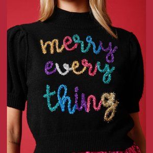 Merry Everything Black Christmas Sweater
